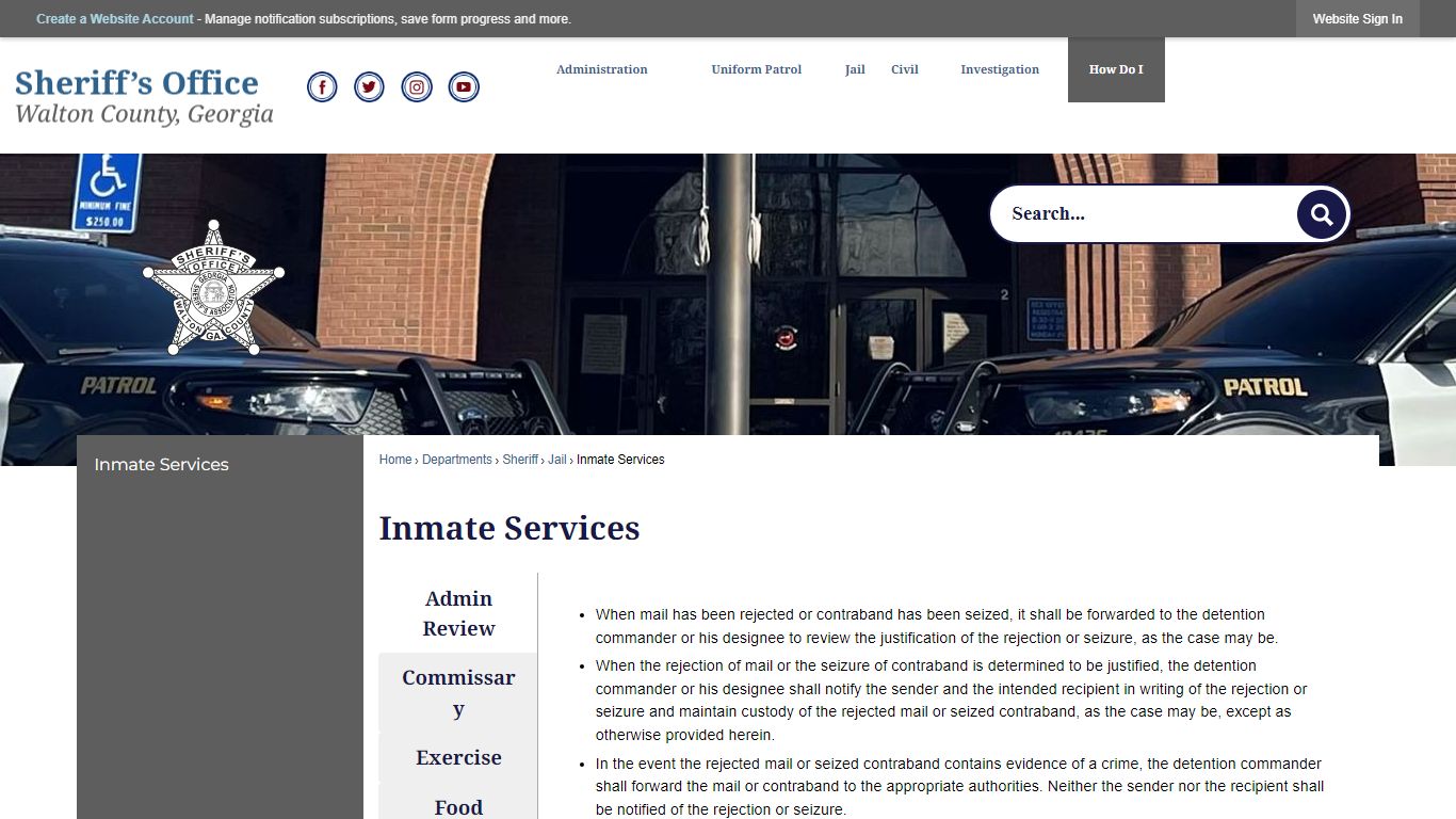 Inmate Services | Walton County, GA