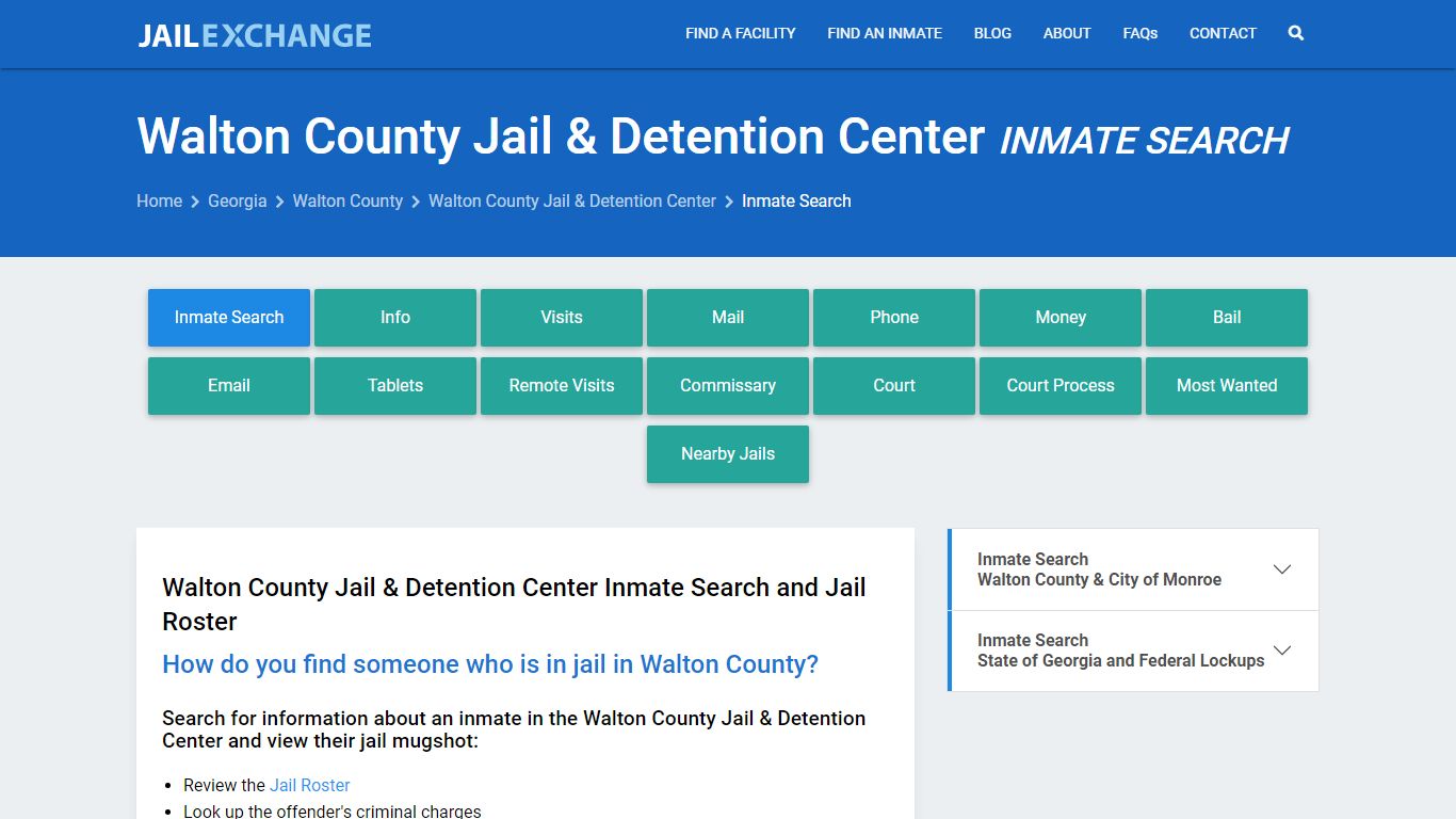 Walton County Jail & Detention Center Inmate Search